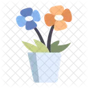꽃 꽃 냄비 아이콘