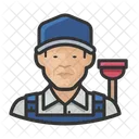 아시아 남성 배관공 배관공 아시아인 아이콘