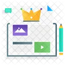 디자인 품질 프리미엄 콘텐츠 로얄 콘텐츠 아이콘
