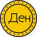 마케도니아 디나르 동전 돈 아이콘
