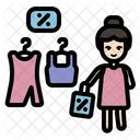 여성 데이 세일 여성복 세일 쇼핑 아이콘