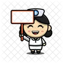 보드를 들고 있는 여자 의사  아이콘