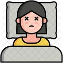 환자 여성 여성 침상 아이콘