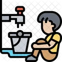 물 공급 수도 꼭지 물 아이콘