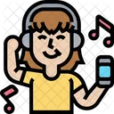 아이들은 음악을 듣고 아이들은 노래를 듣고 아이들은 소리를 듣습니다 아이콘