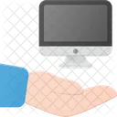 共有、コンピューター、保留 アイコン