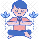 명상하는 소년  아이콘