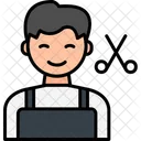 이발사 백인 남자 아이콘
