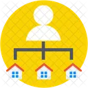 家主、建設業者、建築家 アイコン