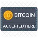 ビットコイン、受け入れられる、ここ アイコン