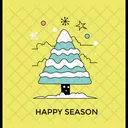 クリスマス、ツリー、幸せ アイコン