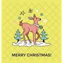 面白い、鹿、クリスマス アイコン