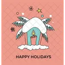 クリスマス、デコレーション、ハッピー アイコン