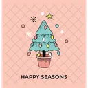 クリスマス、ツリー、挨拶 アイコン