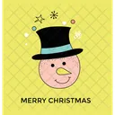 雪だるま、顔、クリスマス アイコン