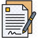 署名、文書、契約 アイコン