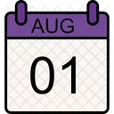 01 August Month Of August Calendar August Icon