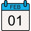 01 February Time Deadline Icon