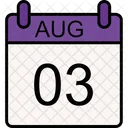 03 August August Month Calendar Month 아이콘