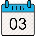 03 February Time Deadline Icon