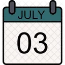 03 July Calendar July Icon