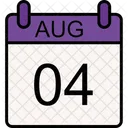 04 August August Month Calendar Month Icon