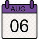 06 August Month Of August Calendar August Icon