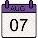 07 August Month Of August Calendar August Icon