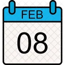 08 February Time Deadline Icon