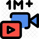 You Tube 동영상 조회수 100 만회 조회수 조회수 아이콘