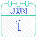 Junho Data Calendario Ícone
