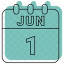 Juni Datum Kalender Icon