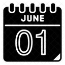 1 Juni Juni Kalendertag Symbol
