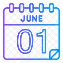 1 Juni Juni Kalendertag Symbol
