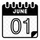 1 Juni Juni Kalendertag Symbol