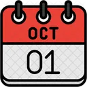 October Calendar Days Time And Date Icon