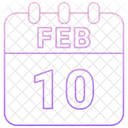 10 De Febrero Fecha 10 10 De Febrero Icono