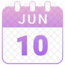 Junio Fecha Calendario Icono