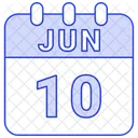 Junio Fecha Calendario Icono