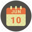 Junio Fecha Calendario Icono