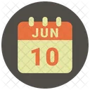 Junio Fecha Calendario Icon
