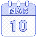 Marzo Fecha Calendario Icono