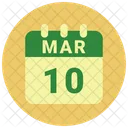 Marzo Fecha Calendario Icono