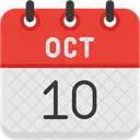 Octubre Dias Del Calendario Hora Y Fecha Icono