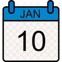 10 January Date Day Icon