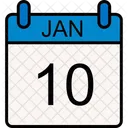 10 January Date Day Icono