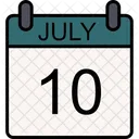 10 July July Date Icon
