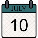 10 July July Date Icono