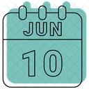 Juni Datum Kalender Symbol