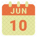 Juni Datum Kalender Symbol